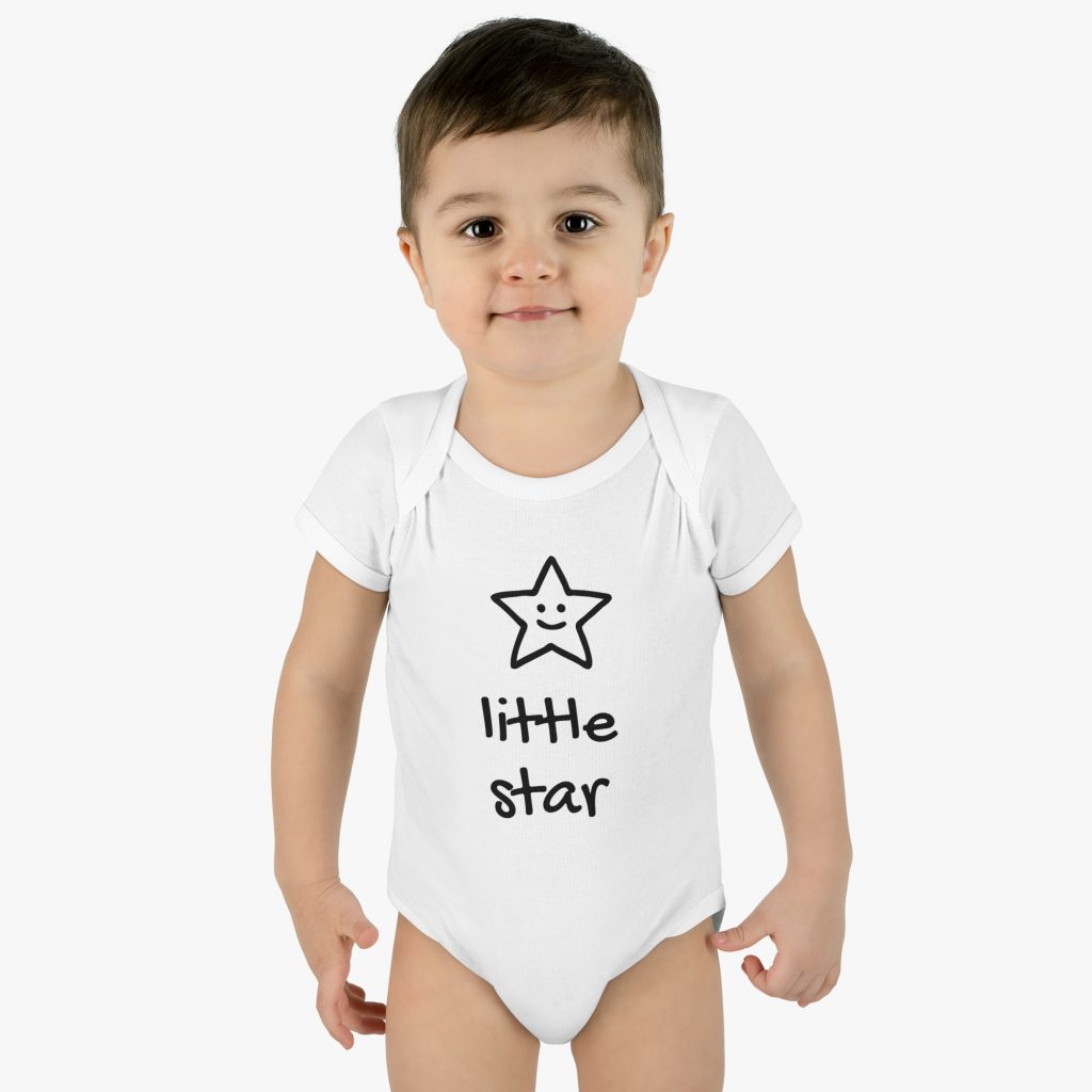 Adorable Little Star baby bodysuit from Little Bunny Clothing, perfect for your shining little one