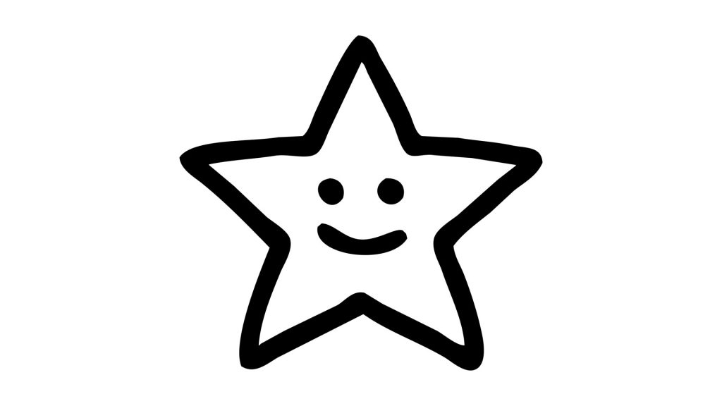 Little Star logo - the newest character in the Little Bunny Clothing family, smiling star with a cute face